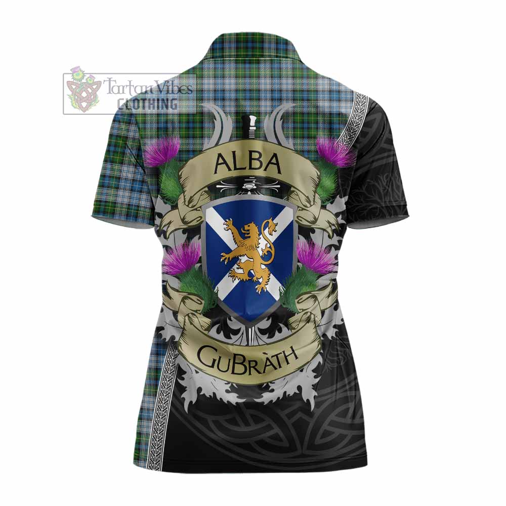 Tartan Vibes Clothing MacNeil (McNeil) Tartan Family Crest Women's Polo Shirt Lion Rampant Royal Thistle Shield Celtic Inspired