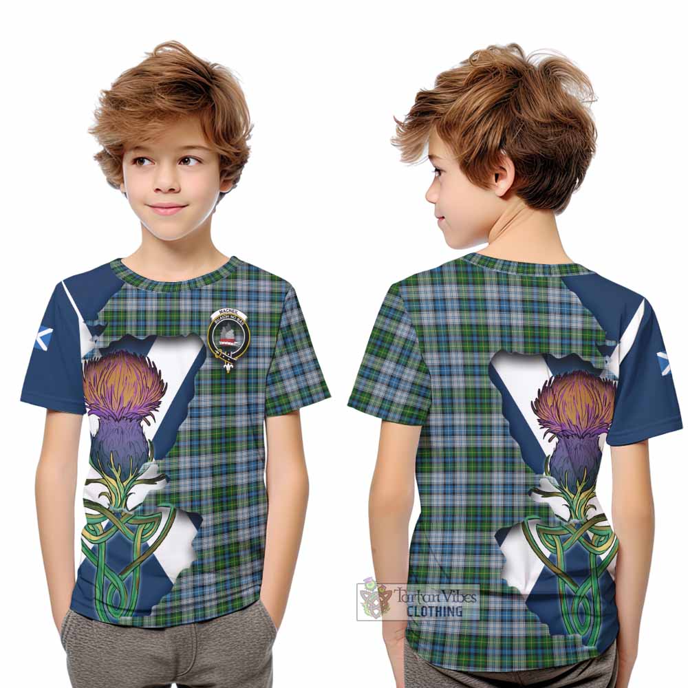 Tartan Vibes Clothing MacNeil (McNeil) Tartan Family Crest Kid T-Shirt Scottish Thistle Celtic Inspired