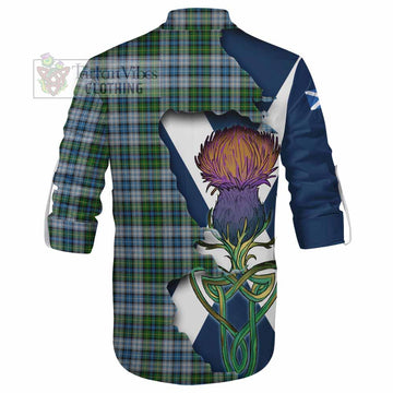 Tartan Vibes Clothing MacNeil (McNeil) Tartan Family Crest Ghillie Kilt Shirt Scottish Thistle Celtic Inspired
