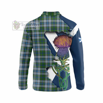 Tartan Vibes Clothing MacNeil (McNeil) Tartan Family Crest Long Sleeve Polo Shirt Scottish Thistle Celtic Inspired