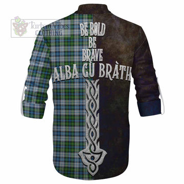 MacNeil (McNeil) Tartan Family Crest Ghillie Kilt Shirt Alba Gu Brath Be Brave Lion Ancient Style