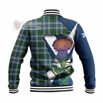 Tartan Vibes Clothing MacNeil (McNeil) Tartan Family Crest Baseball Jacket Scottish Thistle Celtic Inspired