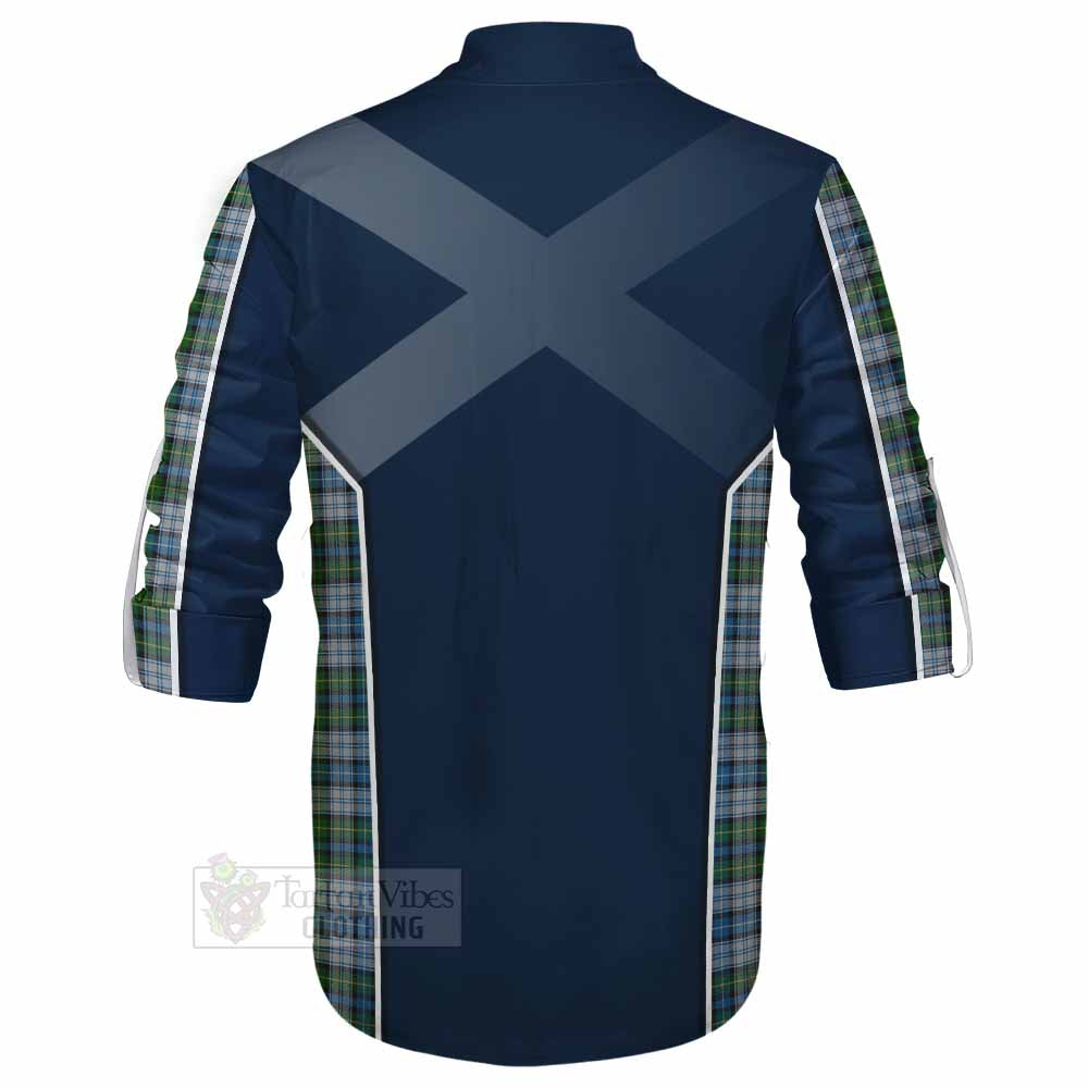 Tartan Vibes Clothing MacNeil (McNeil) Tartan Ghillie Kilt Shirt with Family Crest and Lion Rampant Vibes Sport Style