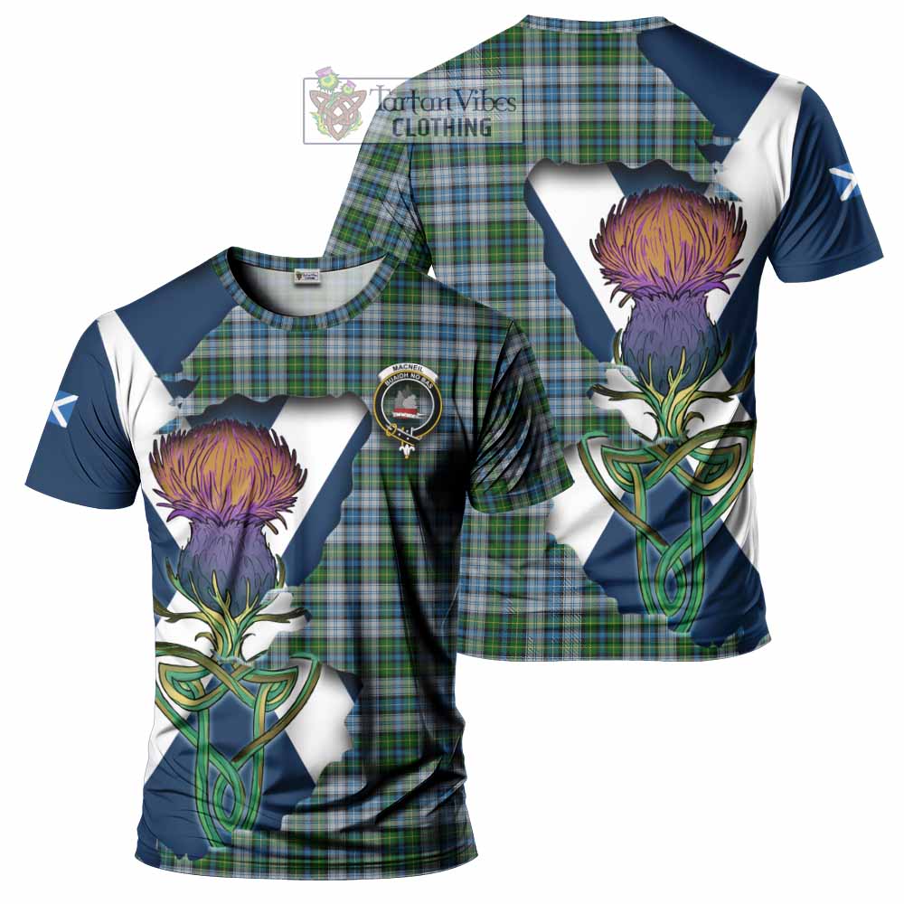 Tartan Vibes Clothing MacNeil (McNeil) Tartan Family Crest T-Shirt Scottish Thistle Celtic Inspired