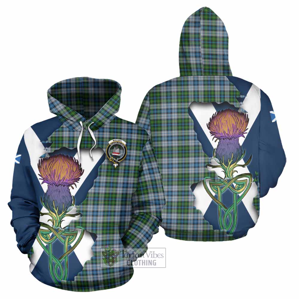 Tartan Vibes Clothing MacNeil (McNeil) Tartan Family Crest Hoodie Scottish Thistle Celtic Inspired