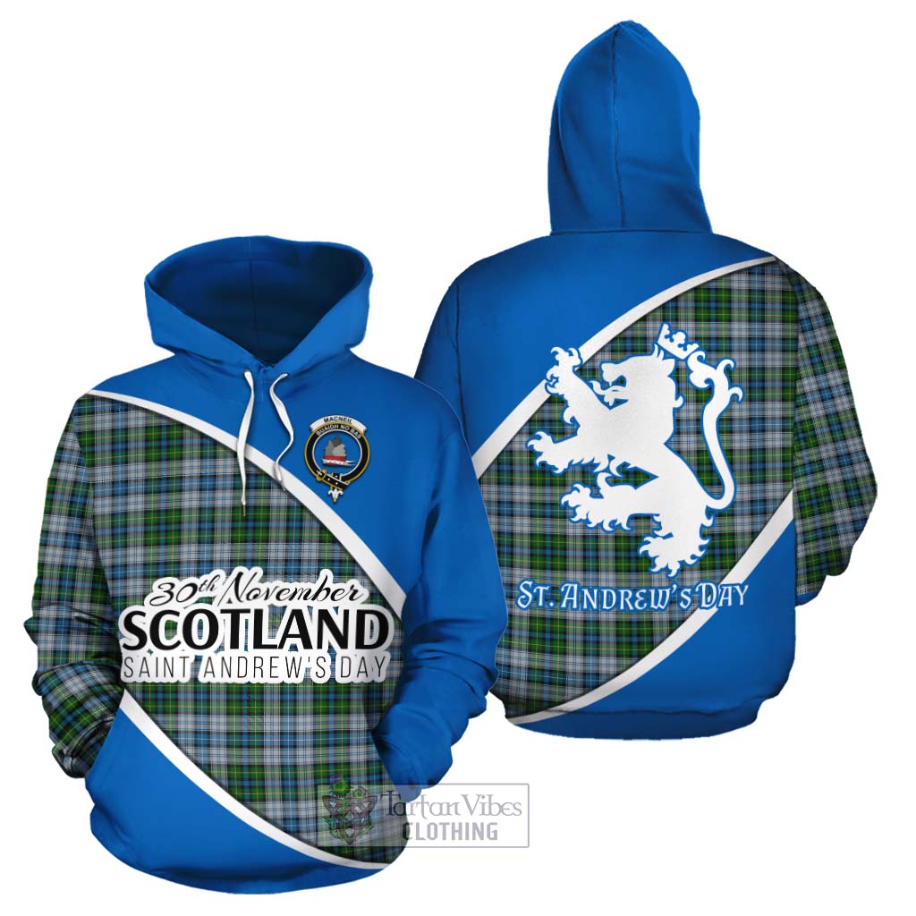 Tartan Vibes Clothing MacNeil (McNeil) Family Crest Tartan Cotton Hoodie Celebrate Saint Andrew's Day in Style