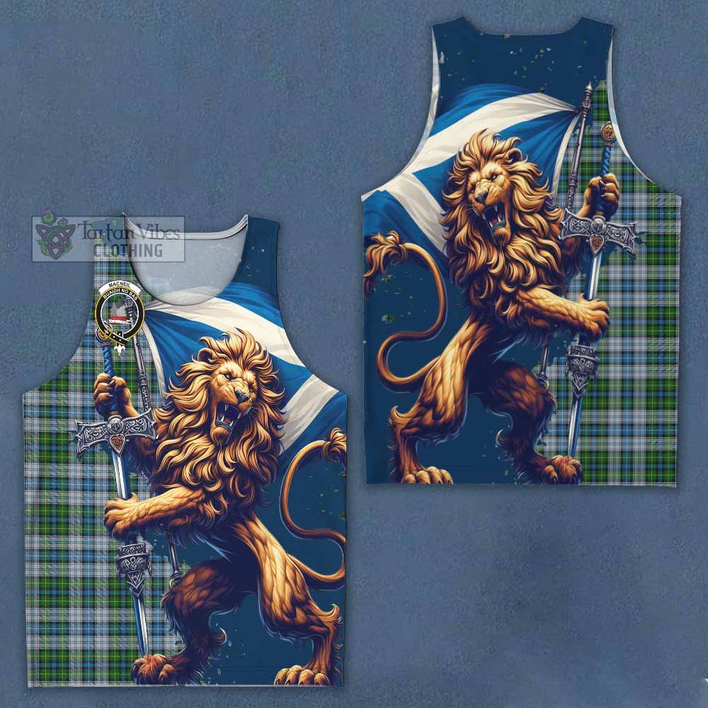 Tartan Vibes Clothing MacNeil (McNeil) Tartan Family Crest Men's Tank Top with Scottish Majestic Lion