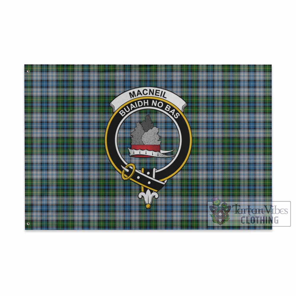 Tartan Vibes Clothing MacNeil (McNeil) Tartan House Flag with Family Crest