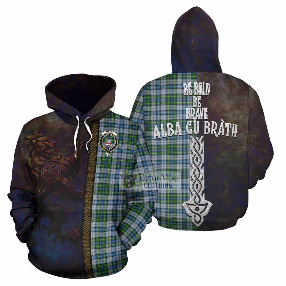 Tartan Vibes Clothing MacNeil (McNeil) Tartan Family Crest Hoodie Alba Gu Brath Be Brave Lion Ancient Style