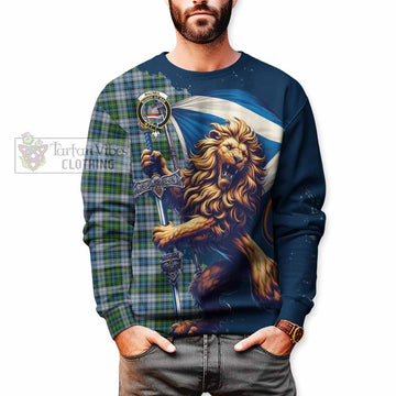 Tartan Vibes Clothing MacNeil (McNeil) Tartan Family Crest Sweatshirt with Scottish Majestic Lion