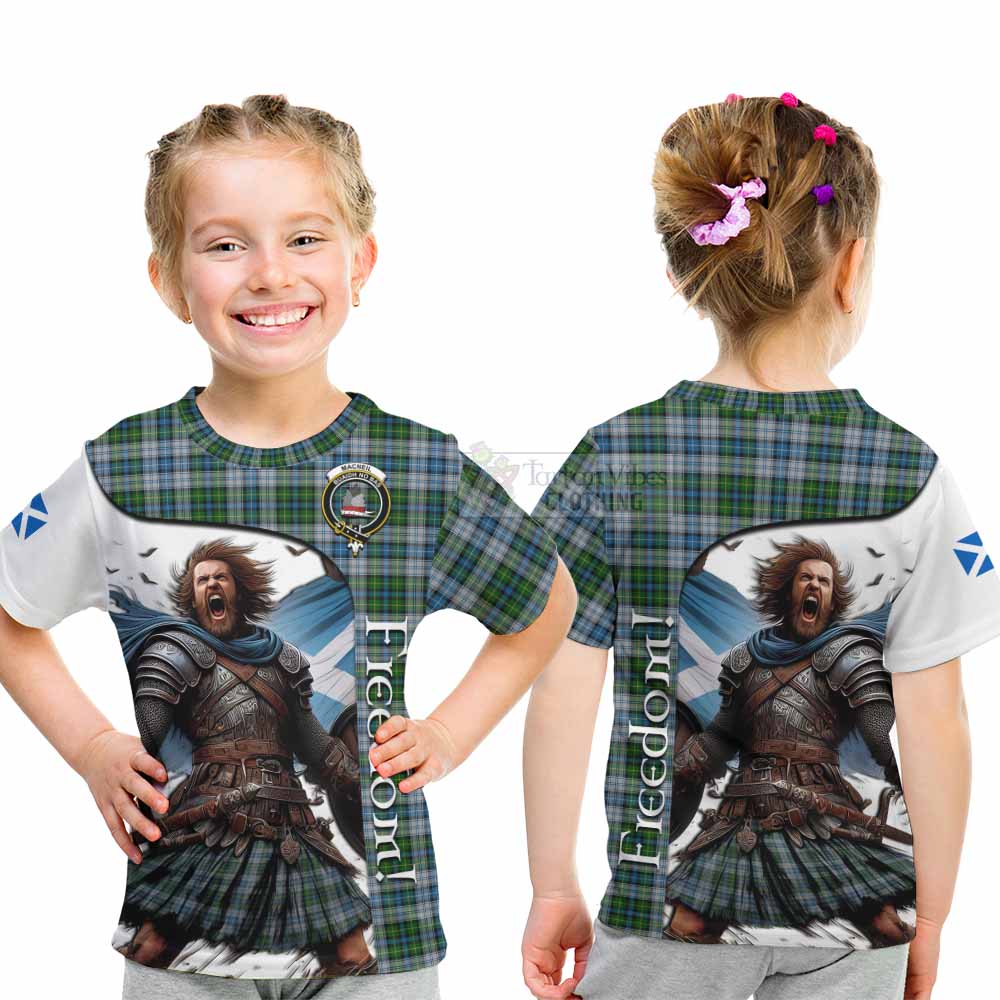 Tartan Vibes Clothing MacNeil (McNeil) Crest Tartan Kid T-Shirt Inspired by the Freedom of Scottish Warrior