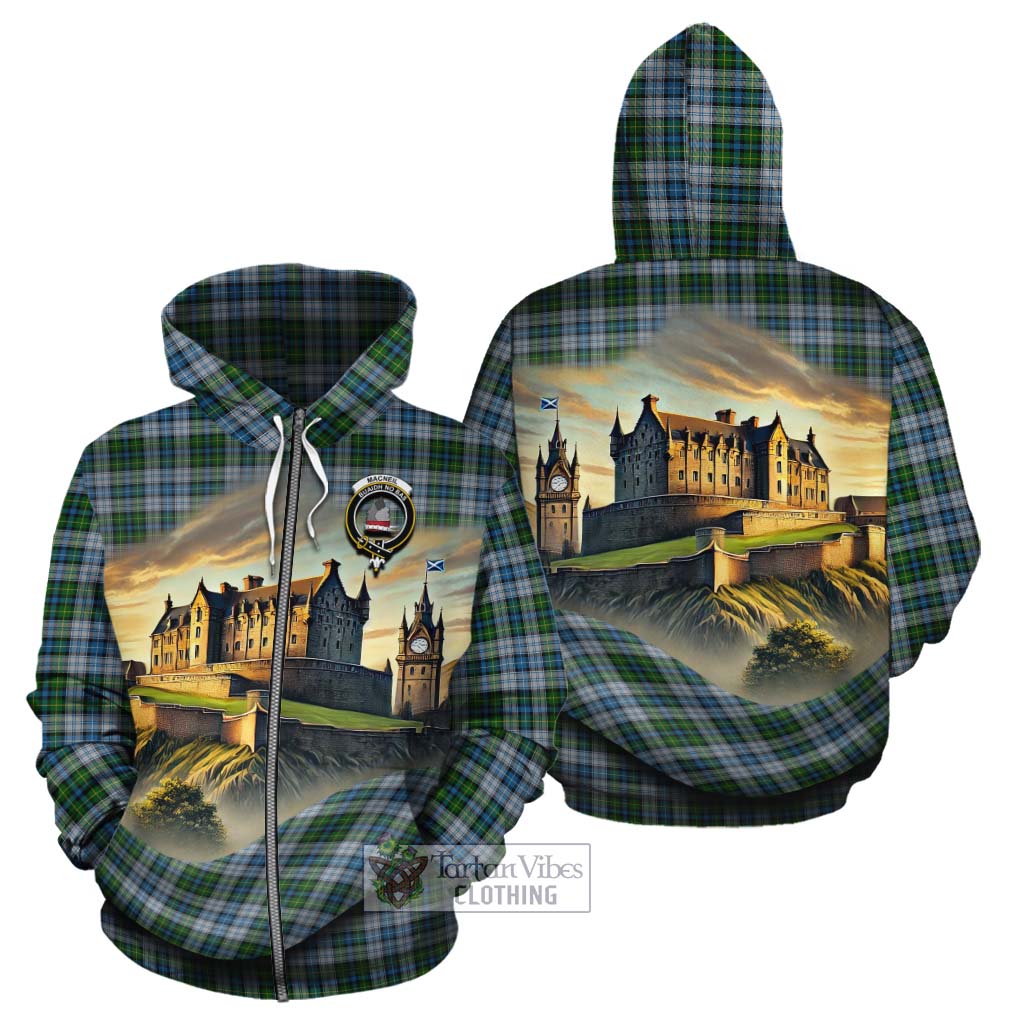 Tartan Vibes Clothing MacNeil (McNeil) Tartan Family Crest Cotton Hoodie with Scottish Ancient Castle Style
