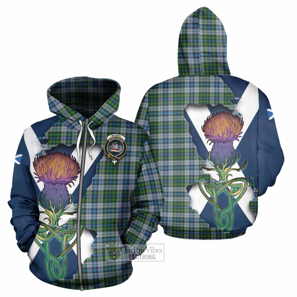 Tartan Vibes Clothing MacNeil (McNeil) Tartan Family Crest Hoodie Scottish Thistle Celtic Inspired