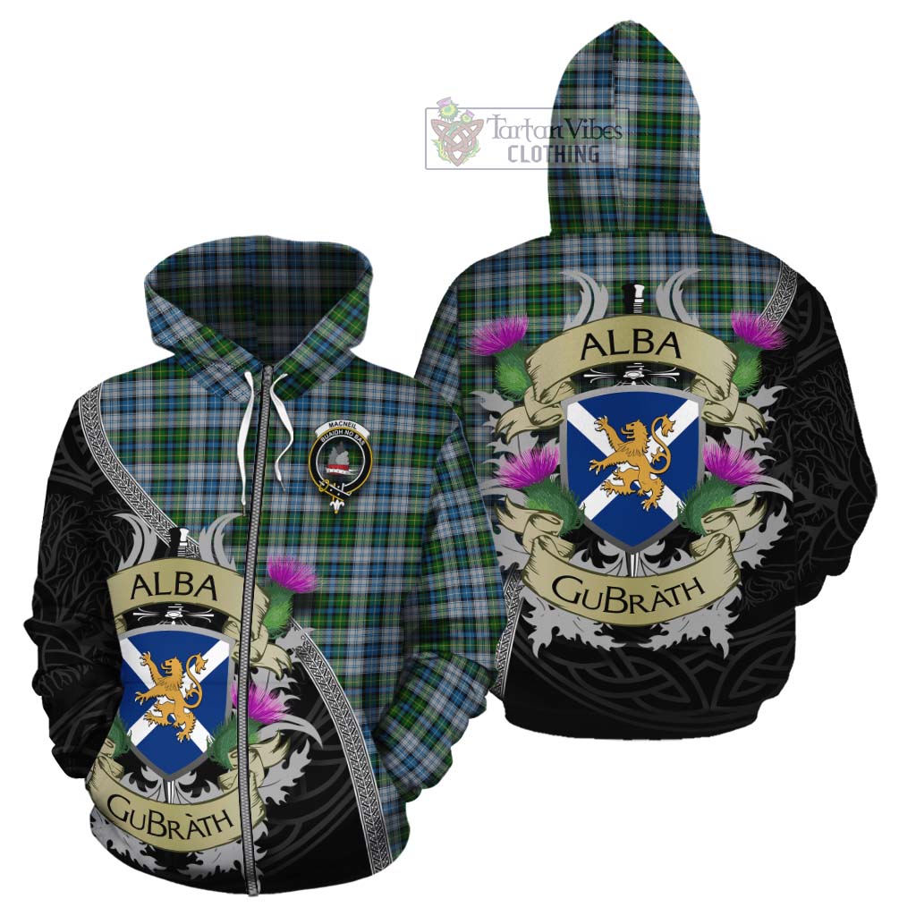 Tartan Vibes Clothing MacNeil (McNeil) Tartan Family Crest Cotton Hoodie Lion Rampant Royal Thistle Shield Celtic Inspired