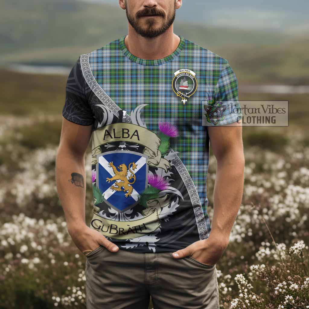 Tartan Vibes Clothing MacNeil (McNeil) Tartan Family Crest T-Shirt Lion Rampant Royal Thistle Shield Celtic Inspired