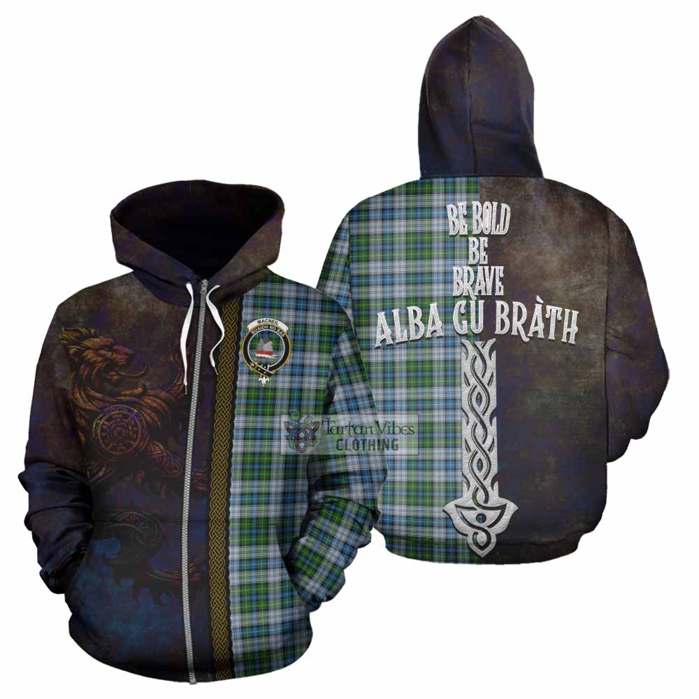 Tartan Vibes Clothing MacNeil (McNeil) Tartan Family Crest Hoodie Alba Gu Brath Be Brave Lion Ancient Style