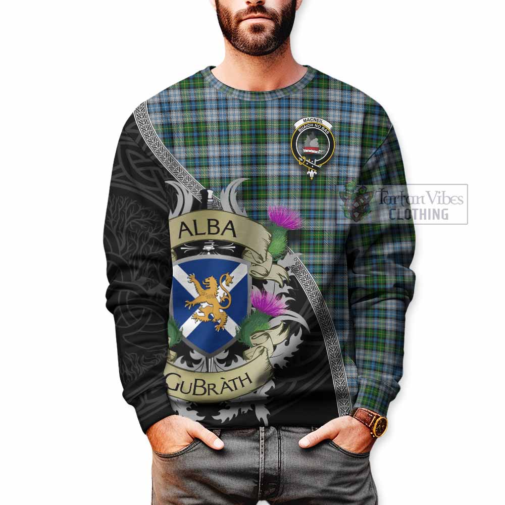 Tartan Vibes Clothing MacNeil (McNeil) Tartan Family Crest Sweatshirt Lion Rampant Royal Thistle Shield Celtic Inspired