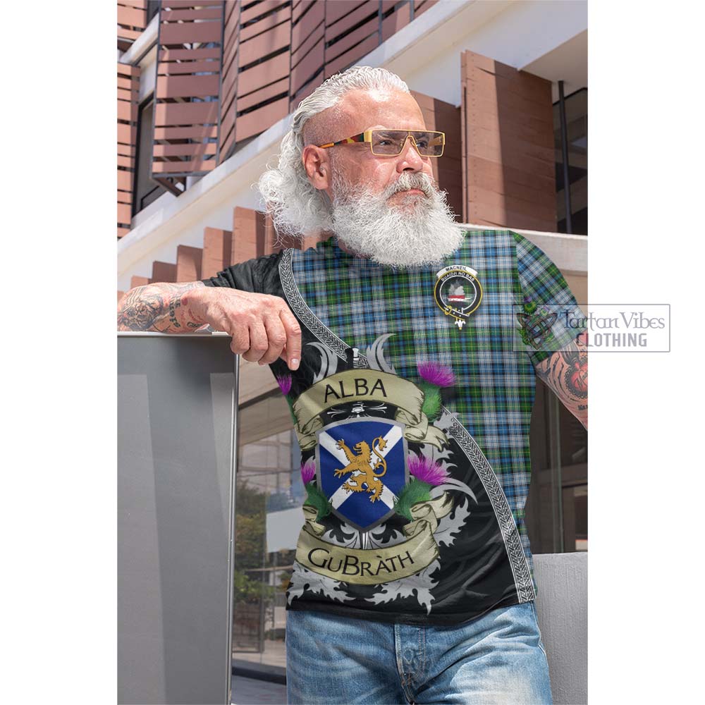 Tartan Vibes Clothing MacNeil (McNeil) Tartan Family Crest Cotton T-shirt Lion Rampant Royal Thistle Shield Celtic Inspired