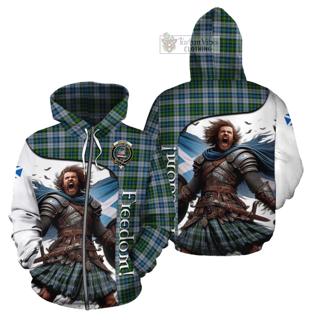 Tartan Vibes Clothing MacNeil (McNeil) Crest Tartan Cotton Hoodie Inspired by the Freedom of Scottish Warrior