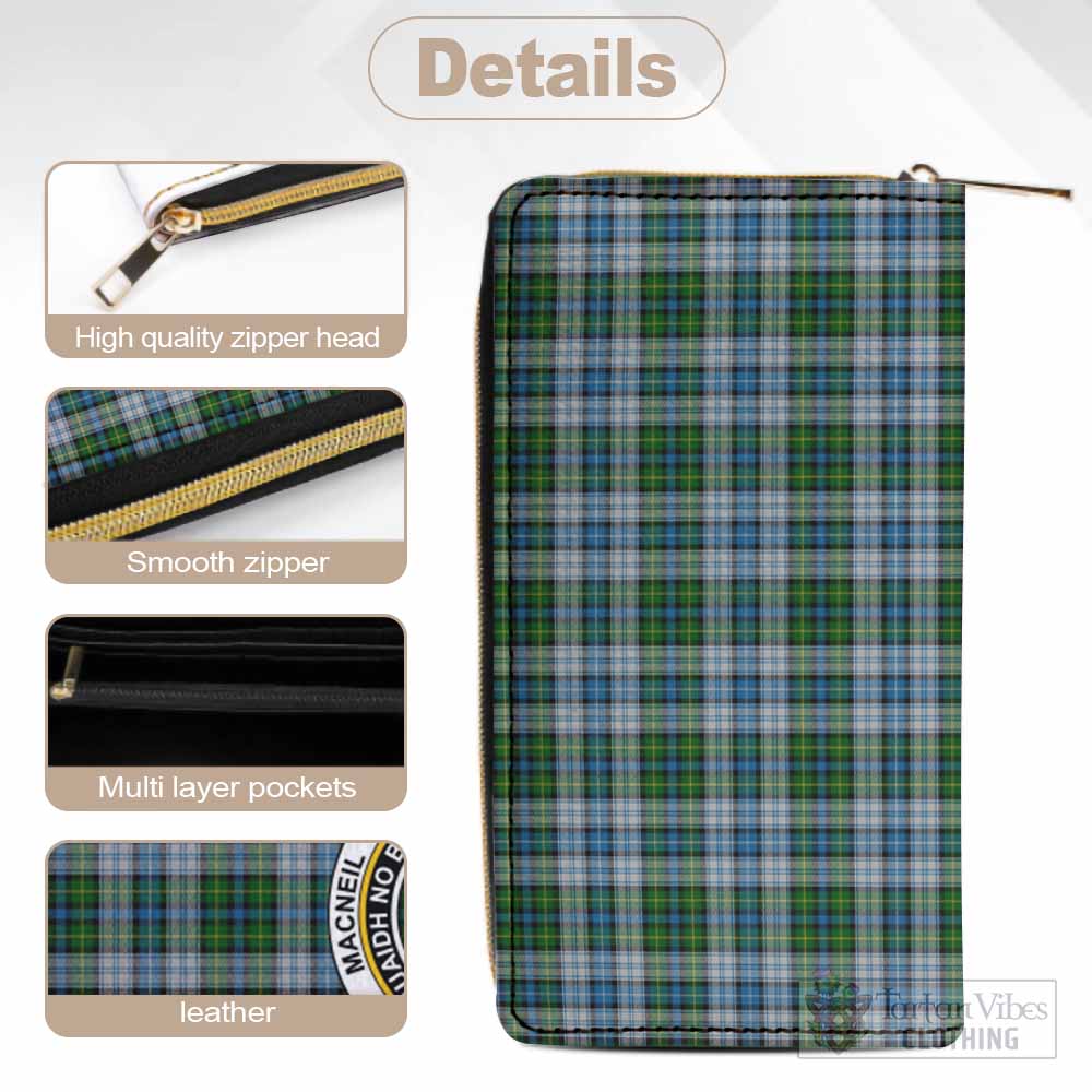 Tartan Vibes Clothing MacNeil (McNeil) Tartan Women's Leather Wallet with Family Crest
