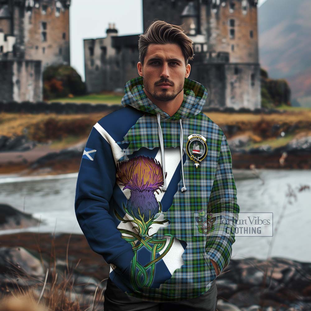 Tartan Vibes Clothing MacNeil (McNeil) Tartan Family Crest Cotton Hoodie Scottish Thistle Celtic Inspired