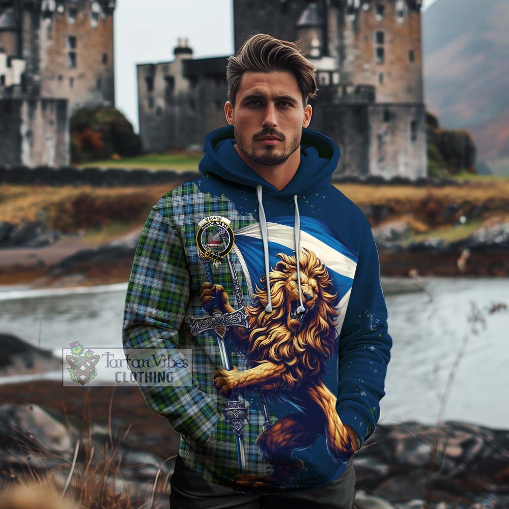 Tartan Vibes Clothing MacNeil (McNeil) Tartan Family Crest Cotton Hoodie with Scottish Majestic Lion
