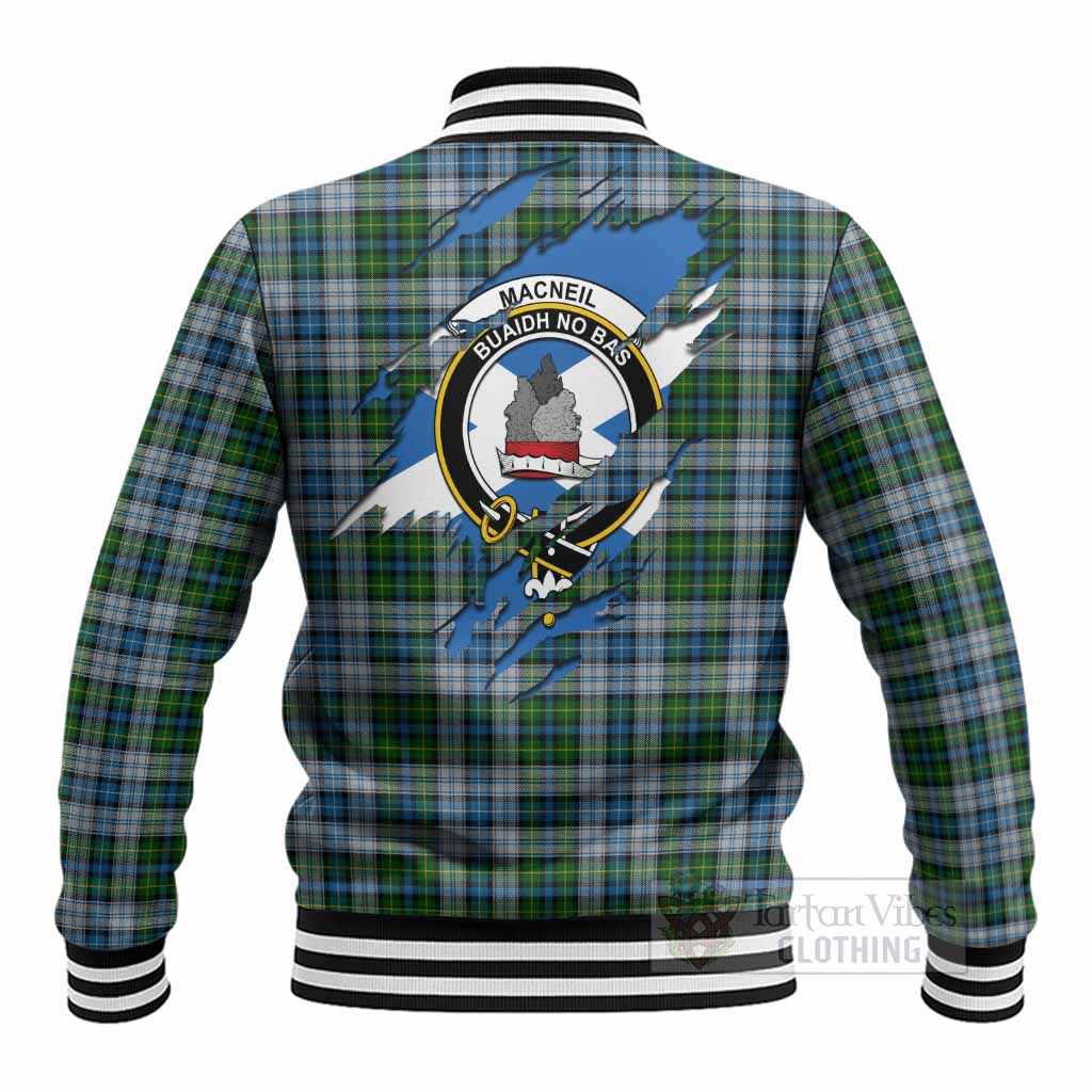 MacNeil (McNeil) Clan Crest In Me Tartan Baseball Jacket Scotland Flag Style