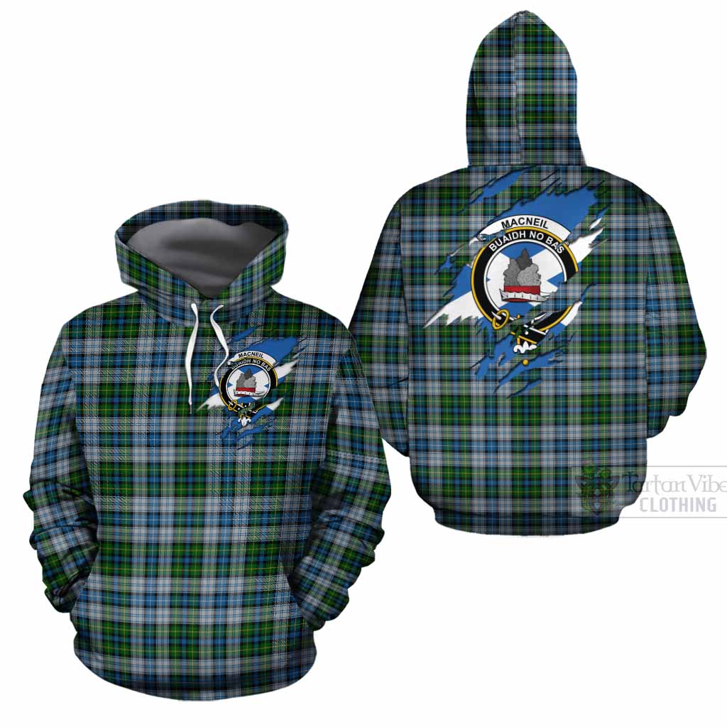 MacNeil (McNeil) Clan Crest In Me Tartan Cotton Hoodie Scotland Flag Style