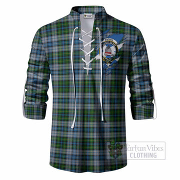 MacNeil (McNeil) Clan Crest In Me Tartan Ghillie Shirt Scotland Flag Style