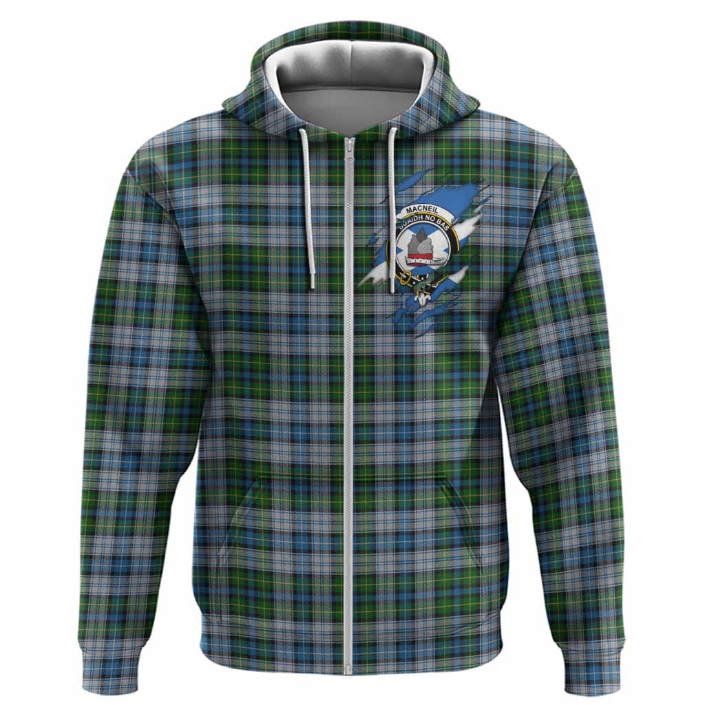 MacNeil (McNeil) Clan Crest In Me Tartan Hoodie Scotland Flag Style