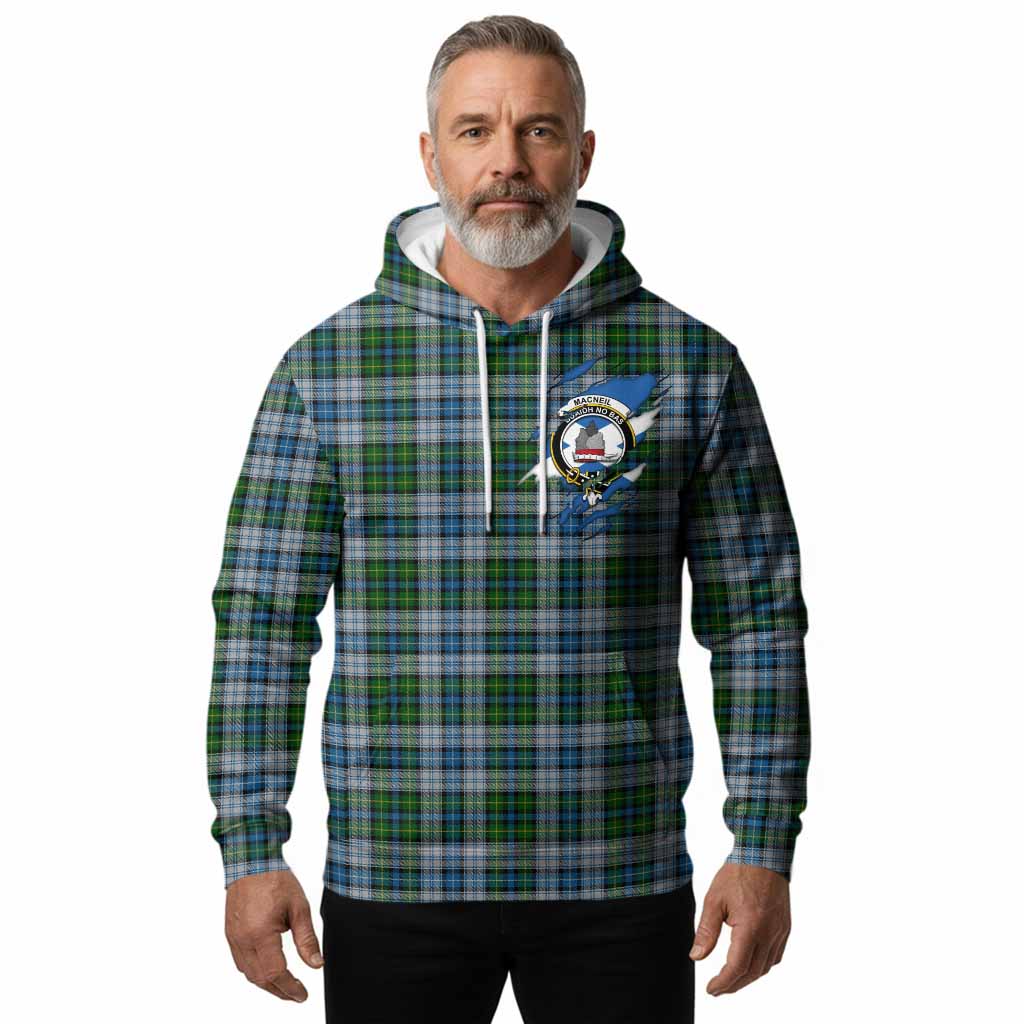 MacNeil (McNeil) Clan Crest In Me Tartan Hoodie Scotland Flag Style