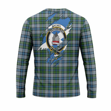 MacNeil (McNeil) Clan Crest In Me Tartan Long Sleeve T-Shirt Scotland Flag Style