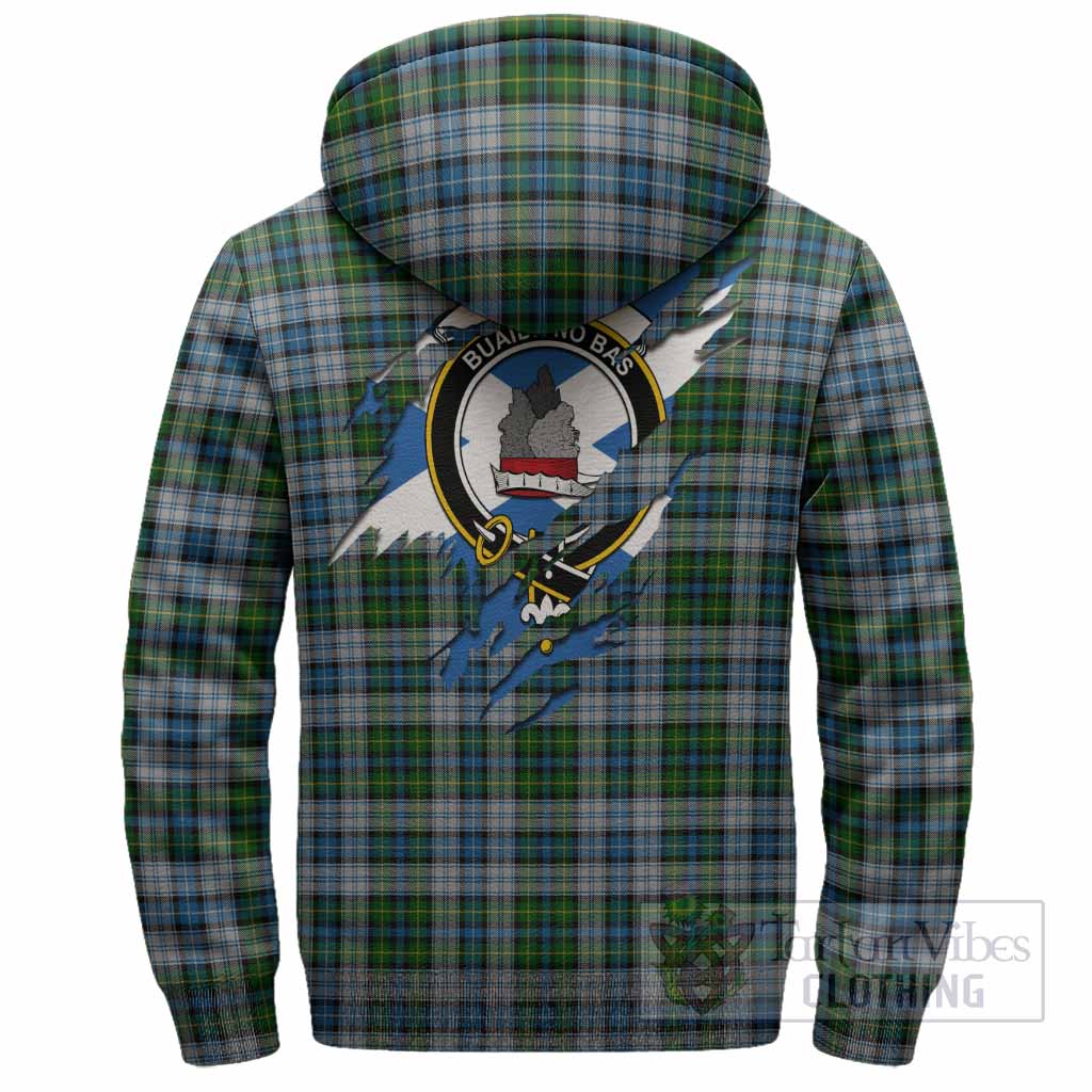 MacNeil (McNeil) Clan Crest In Me Tartan Sherpa Hoodie Scotland Flag Style