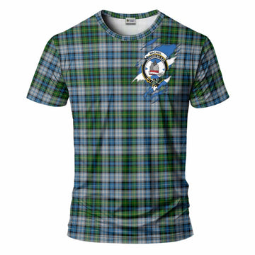 MacNeil (McNeil) Clan Crest In Me Tartan T-Shirt Scotland Flag Style