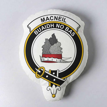 MacNeil (McNeil) Clan Crest Shaped Throw Pillow, Scottish Clan Badge Decorative Pillow