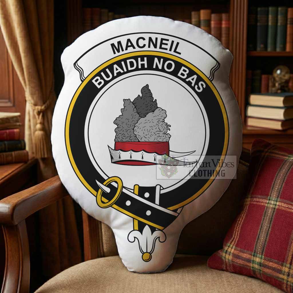 MacNeil (McNeil) Clan Crest Shaped Throw Pillow, Scottish Clan Badge Decorative Pillow