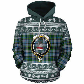 MacNeil (McNeil) Clan Tartan Christmas Cotton Hoodie with Family Crest