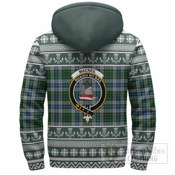 MacNeil (McNeil) Clan Tartan Christmas Fleece Hoodie with Family Crest