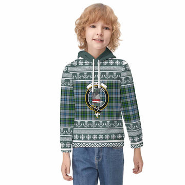 MacNeil (McNeil) Clan Tartan Christmas Kid Hoodie with Family Crest
