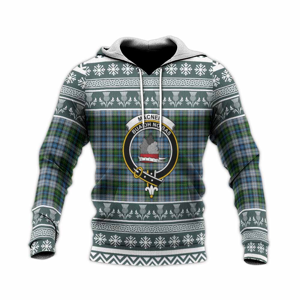 MacNeil (McNeil) Clan Tartan Christmas Knitted Hoodie with Family Crest - Tartan Vibes Clothing