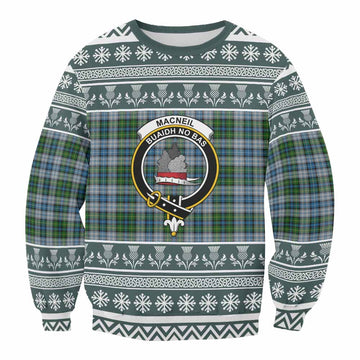 MacNeil (McNeil) Clan Tartan Christmas Sweatshirt with Family Crest