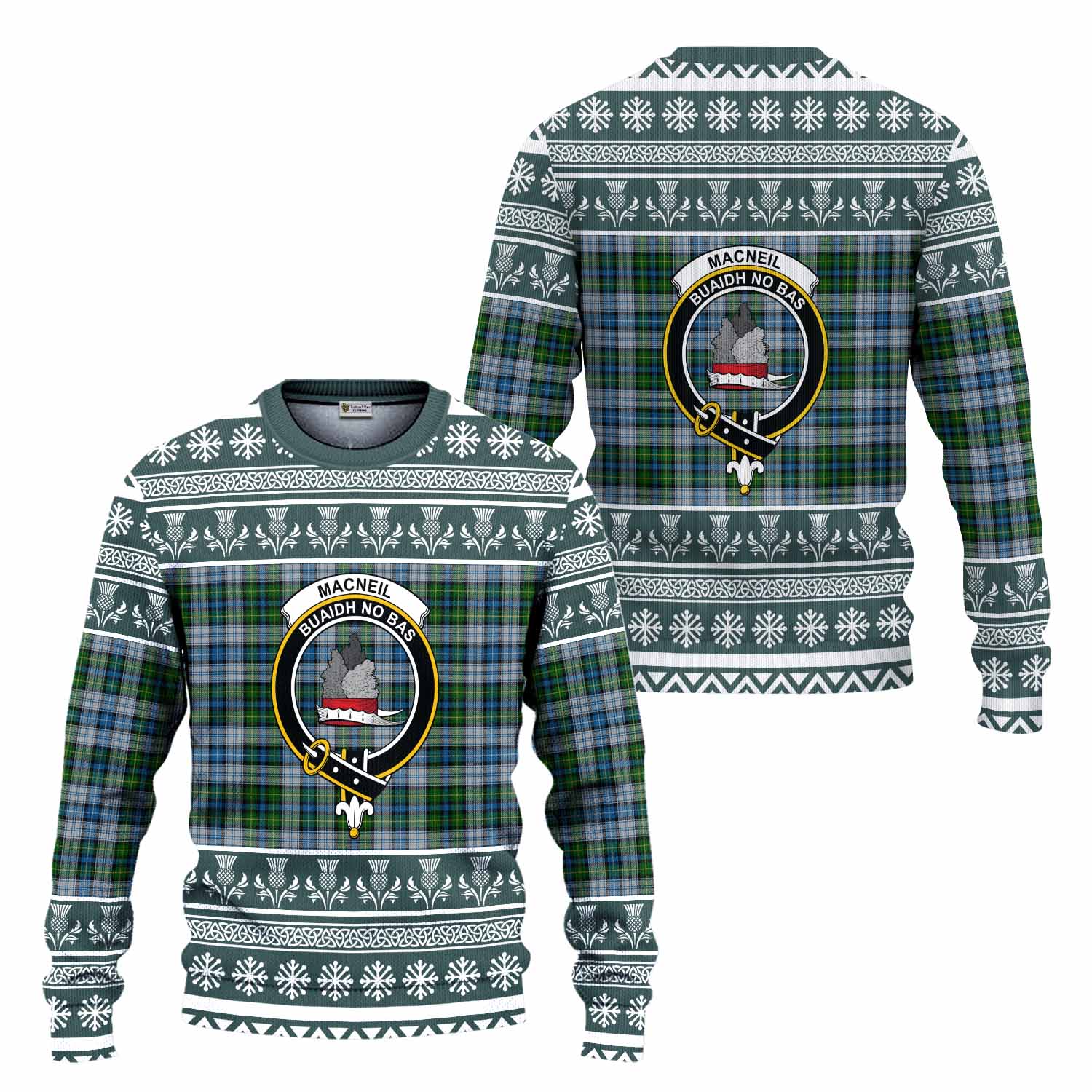 MacNeil (McNeil) Clan Tartan Christmas Ugly Sweater with Family Crest - Tartan Vibes Clothing