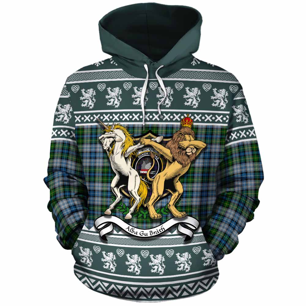 MacNeil (McNeil) Clan Tartan Crest Christmas Cotton Hoodie Coat of Arms Funny Style - Tartan Vibes Clothing