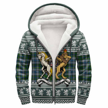 MacNeil (McNeil) Clan Tartan Crest Christmas Fleece Hoodie Coat of Arms Funny Style