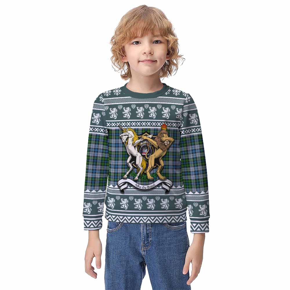 MacNeil (McNeil) Clan Tartan Crest Christmas Kid Ugly Sweatshirt Coat of Arms Funny Style - Tartan Vibes Clothing