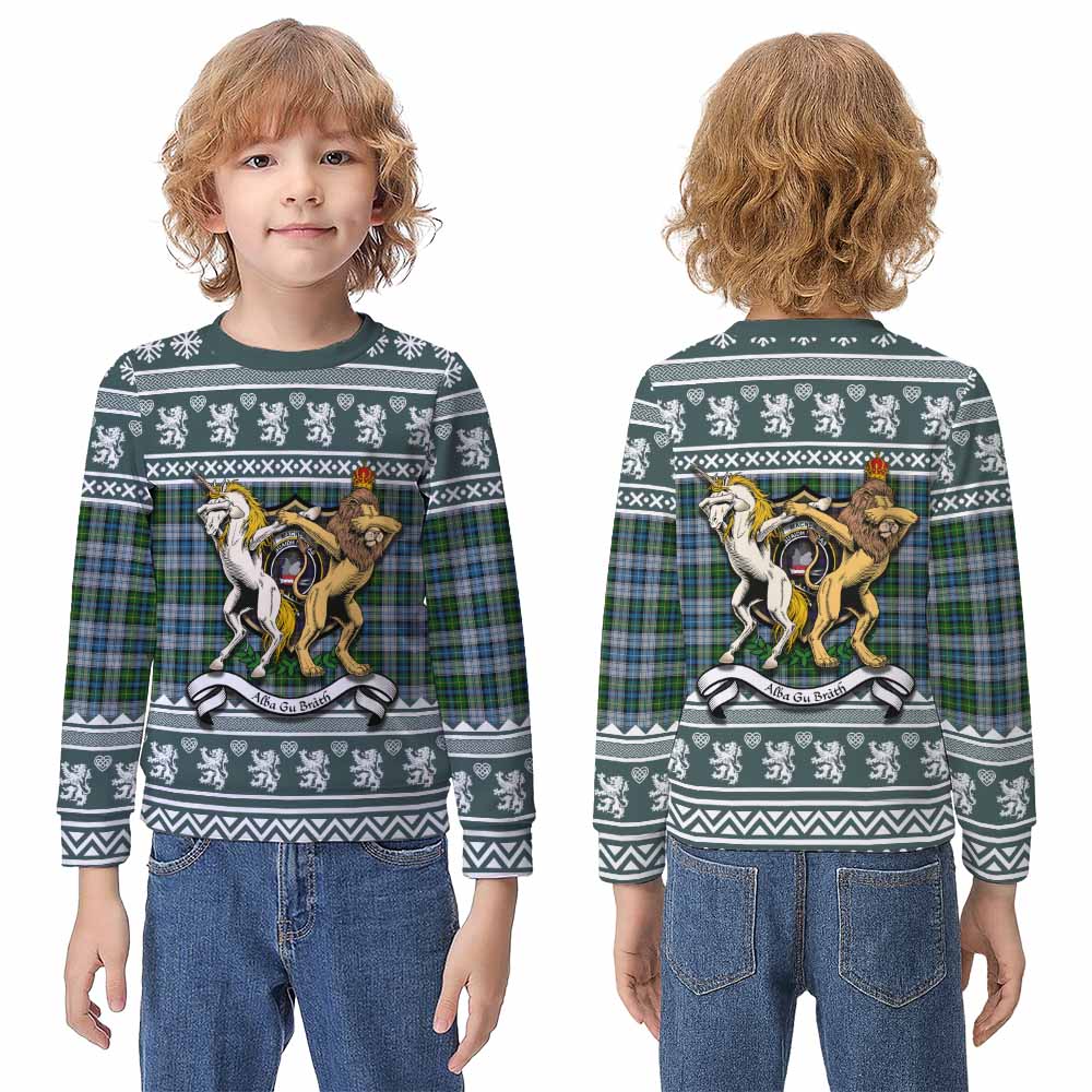 MacNeil (McNeil) Clan Tartan Crest Christmas Kid Ugly Sweatshirt Coat of Arms Funny Style - Tartan Vibes Clothing