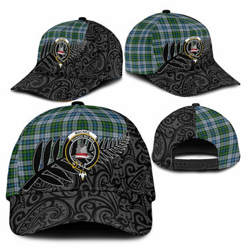 MacNeil (McNeil) Crest Tartan Classic Cap with New Zealand Silver Fern Half Style