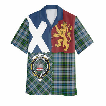 MacNeil (McNeil) Crest Tartan Hawaiian Shirt with Lion Rampant Saltire Style