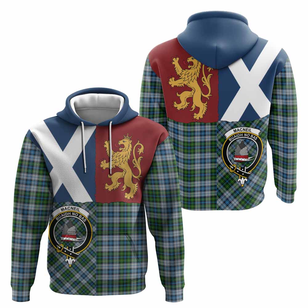 MacNeil (McNeil) Crest Tartan Hoodie with Lion Rampant Saltire Style