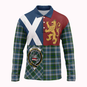 MacNeil (McNeil) Crest Tartan Long Sleeve Polo Shirt with Lion Rampant Saltire Style